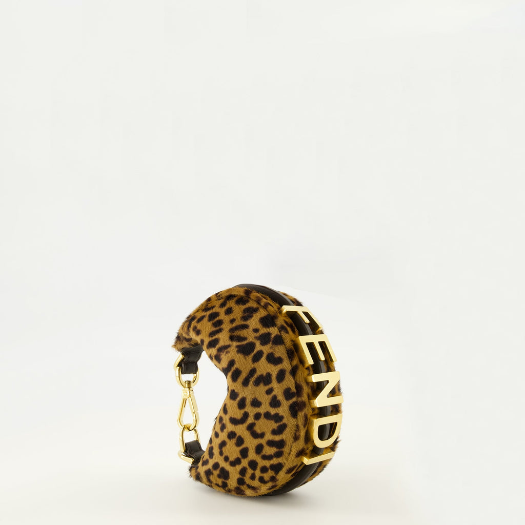 leopard print bag, Fendi accessories, calf leather bag, luxury handbag, designer shoulder bag