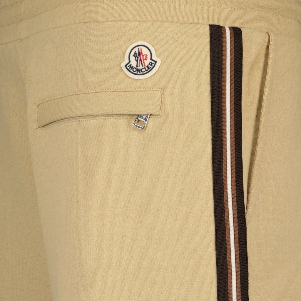 Image of Beige Cotton Shorts by Moncler for Men - Season Spring-Summer 2026 - Detail View 1