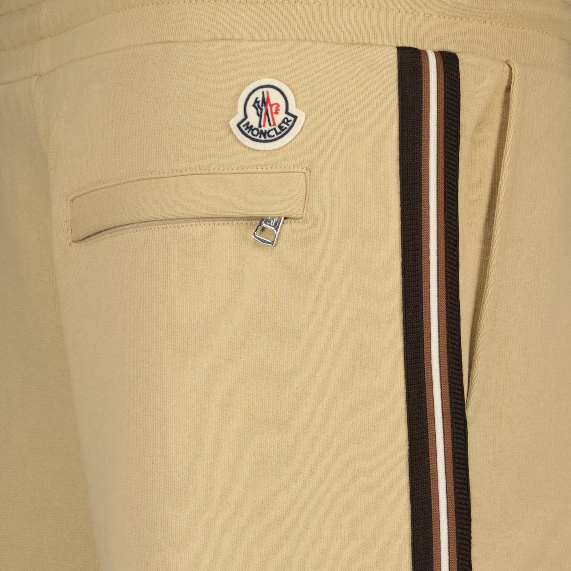 Image of Beige Cotton Shorts by Moncler for Men - Season Spring-Summer 2026 - Detail View 1