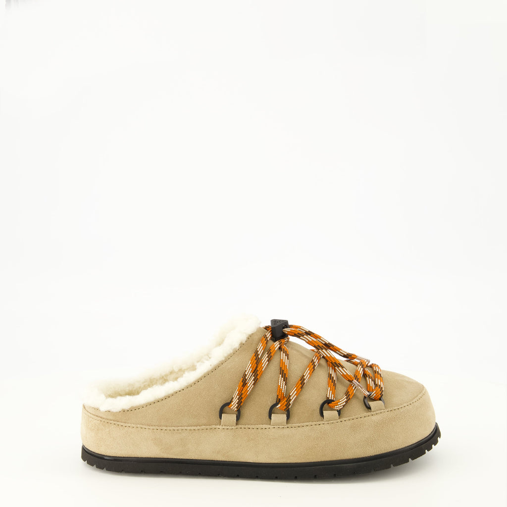 Beige Pelzmules