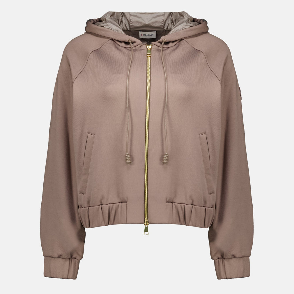Veste zippée en polaire technique marron