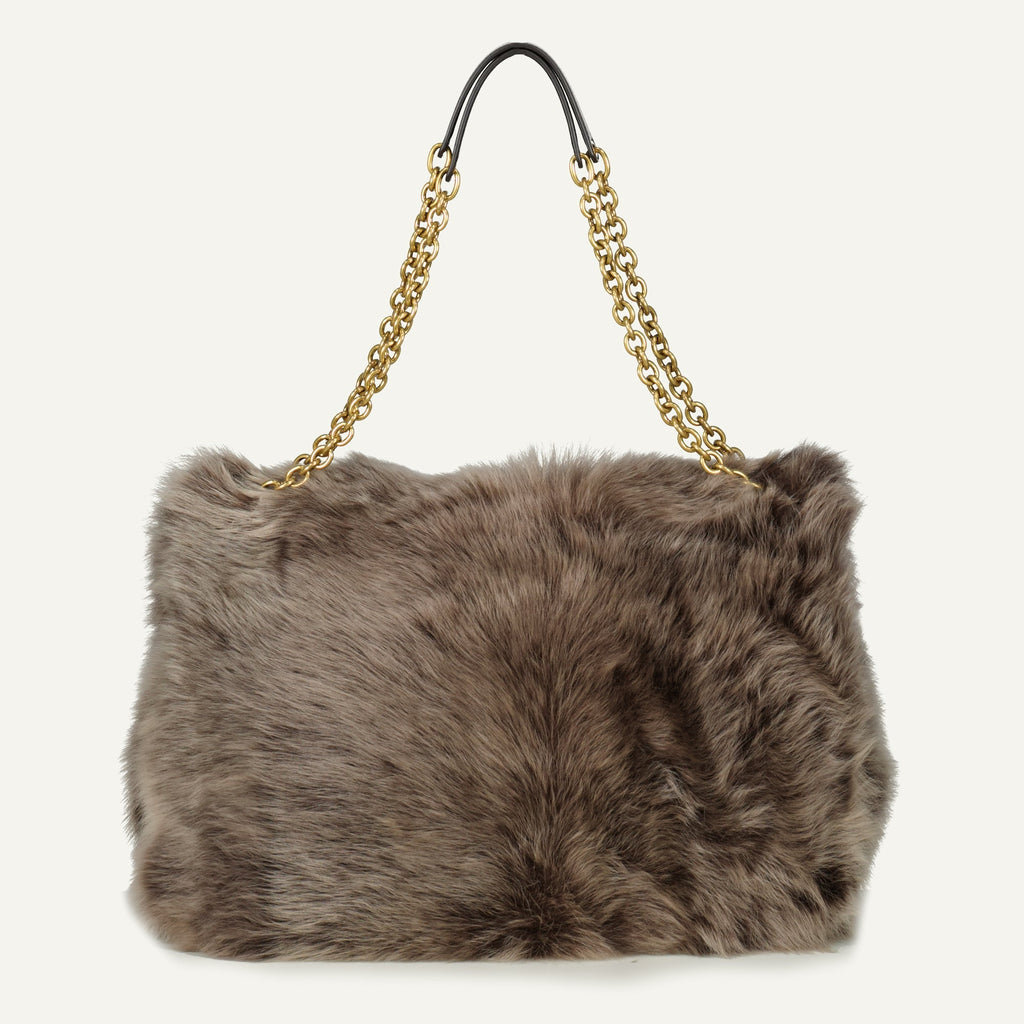 Maxi Jamie 4.3 handbag, Saint Laurent, faux fur bag, fashion accessory, sophisticated handbag