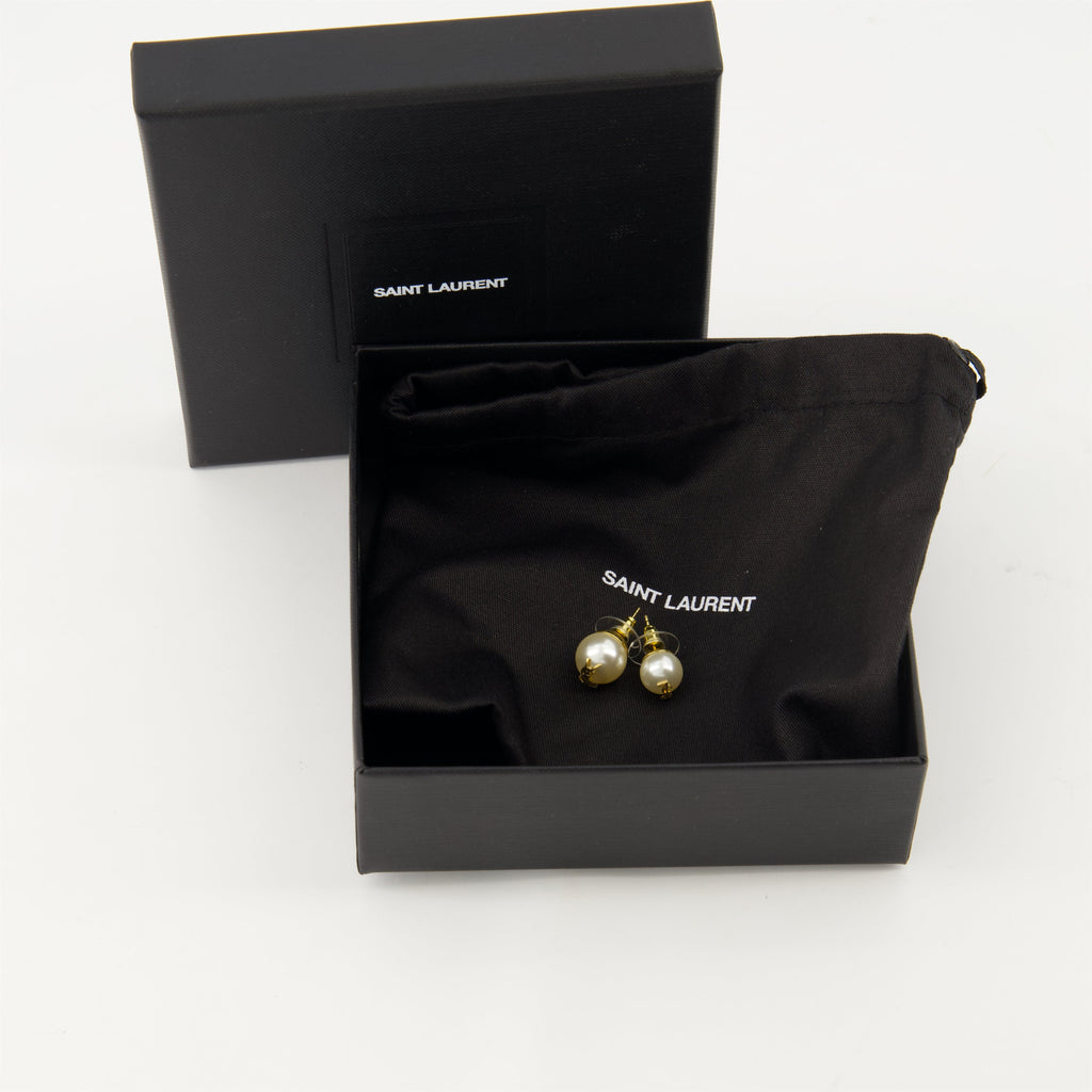 Cassandre earrings, Saint Laurent jewelry, pearl earrings, luxury accessories, women's accessories