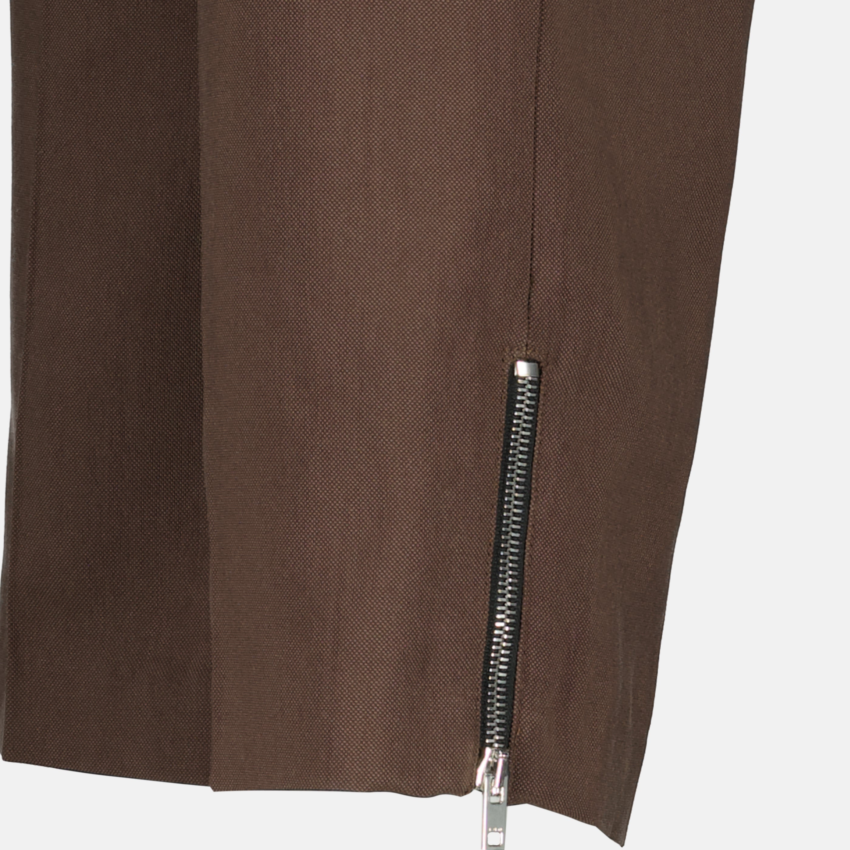 Brown Cotton Straight Jeans