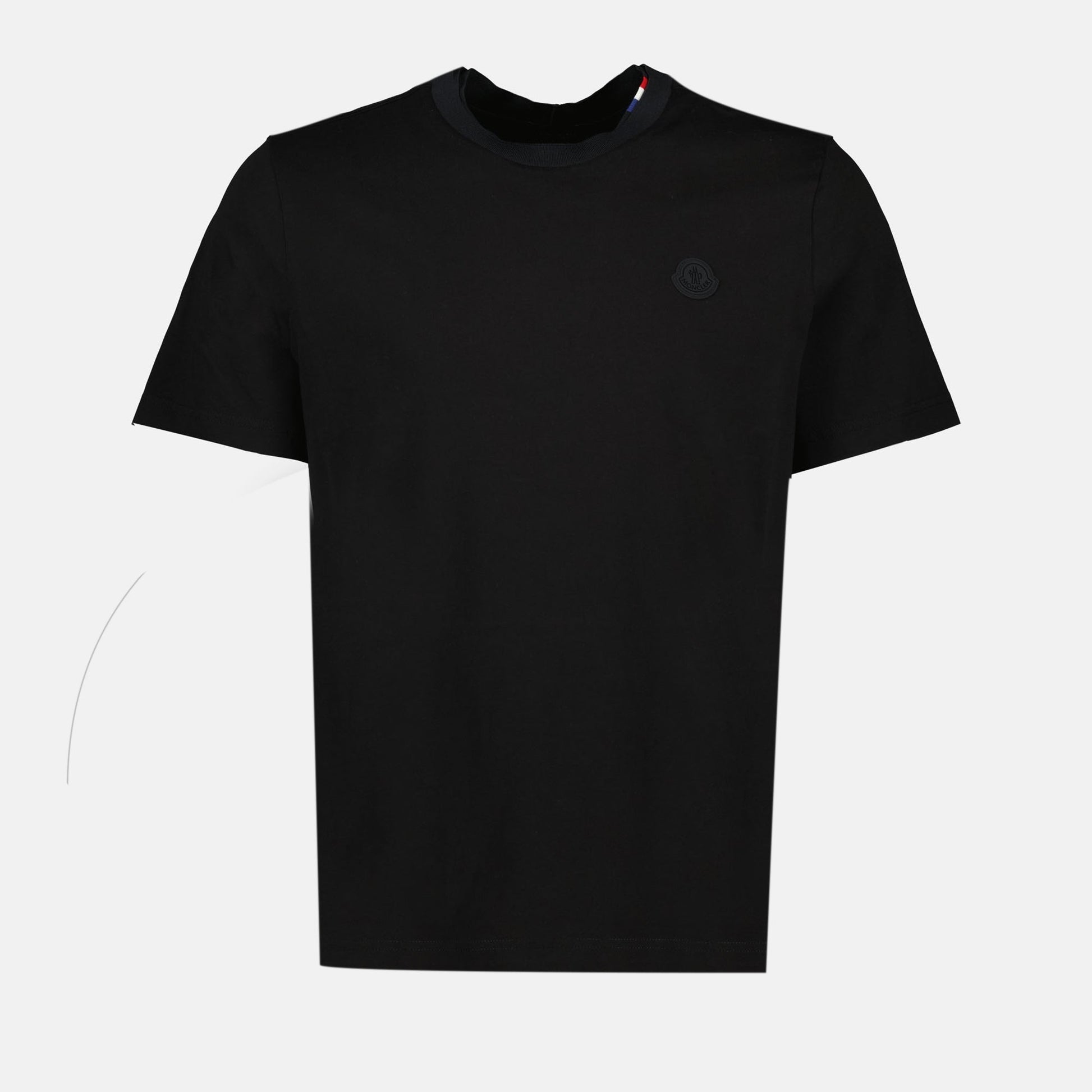 Moncler T-shirt, Black Logo T-shirt, Luxury Cotton T-shirt, Autumn-Winter 2024, Designer T-shirt