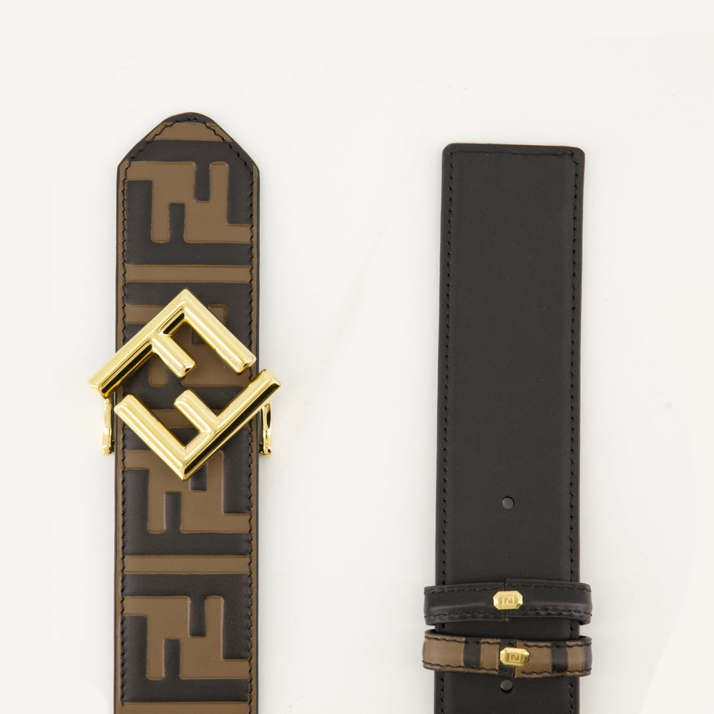 FF Diamonds belt, reversible leather belt, embossed pattern belt, Fendi collection belt, Autumn-Winter 2024 belt