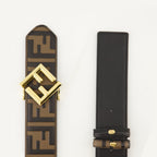 FF Diamonds belt, reversible leather belt, embossed pattern belt, Fendi collection belt, Autumn-Winter 2024 belt