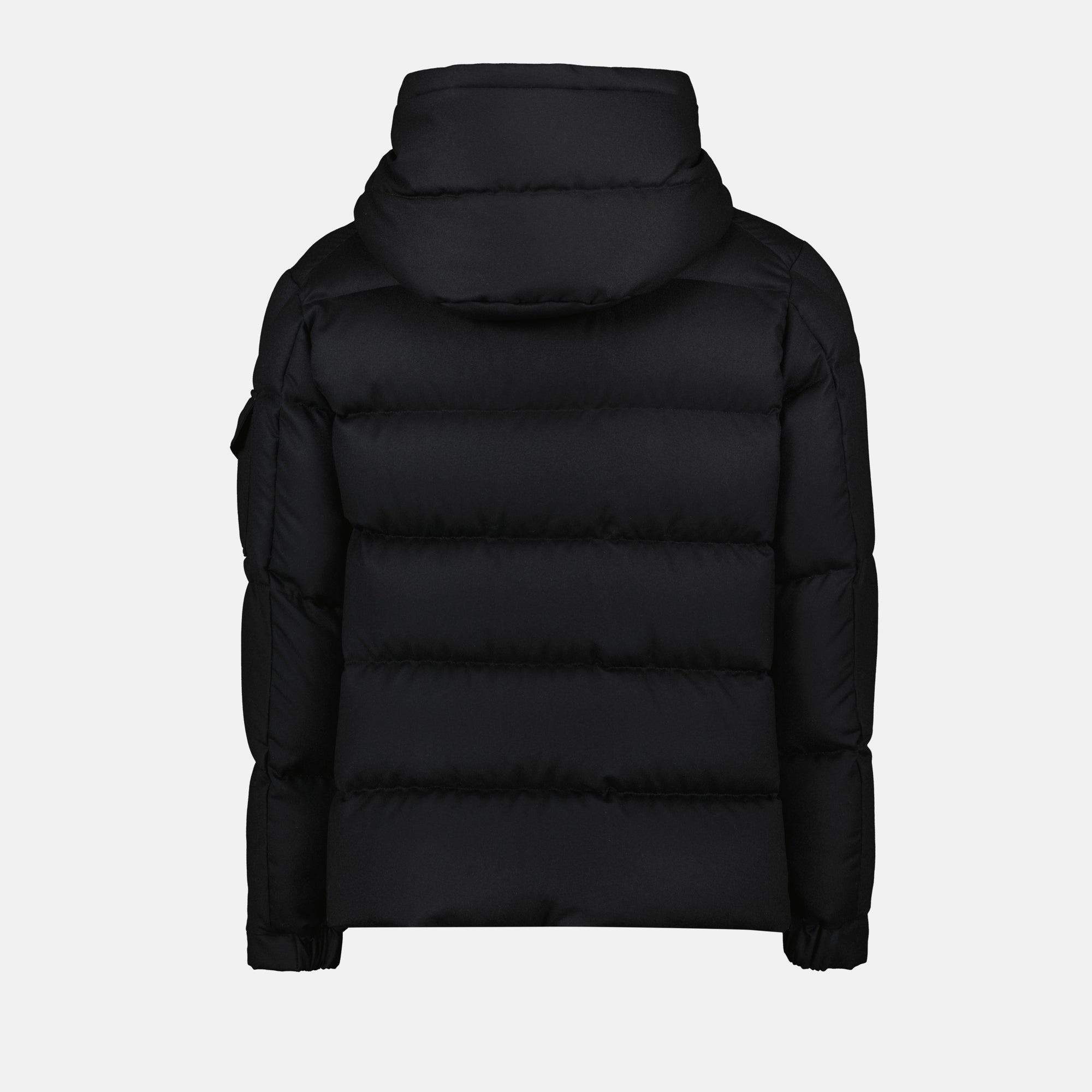 Versatile Black Wool Puffer Jacket