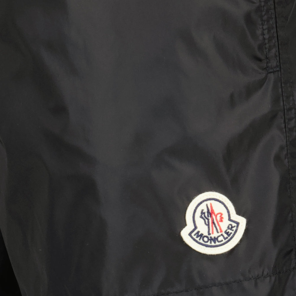 Image of Black Logo Swim Shorts by Moncler for Men - Season Spring-Summer 2026 - Detail View 1