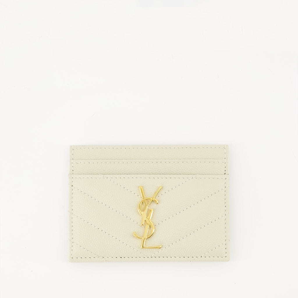 Image du porte-cartes Cassandre par Saint Laurent pour femmes - Saison Automne-Hiver 2025 - Vue de face