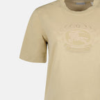 Image of Beige T-shirt with Round Neckline by Burberry for Women - Season Autumn-Winter 2024 - Detail View 5