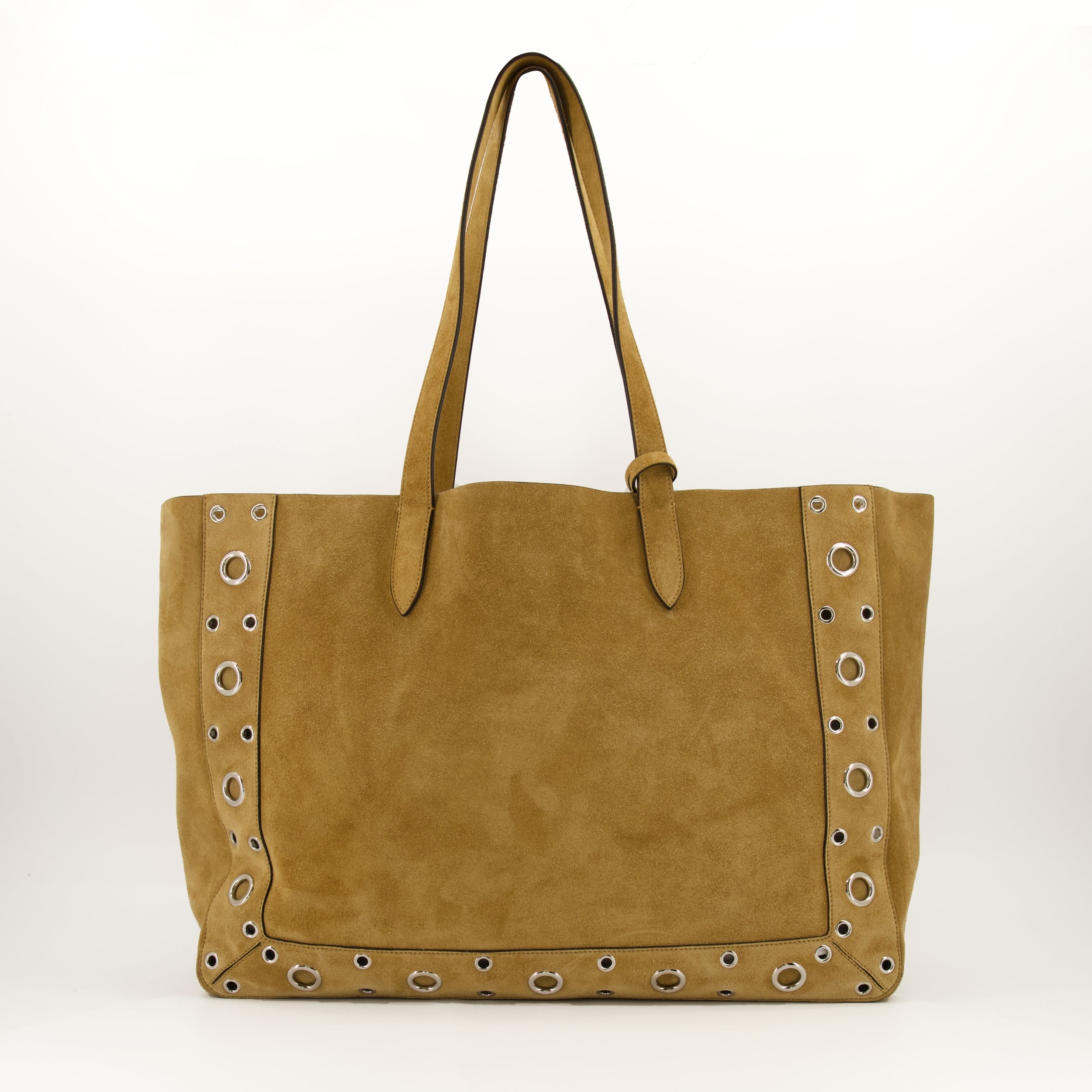 Nellcôte bag, beige suede bag, VLogo Signature, removable zipped pouch, premium accessories