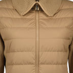 Moncler cardigan, bi-material cardigan, autumn-winter collection, women's outerwear, wool polyester blend