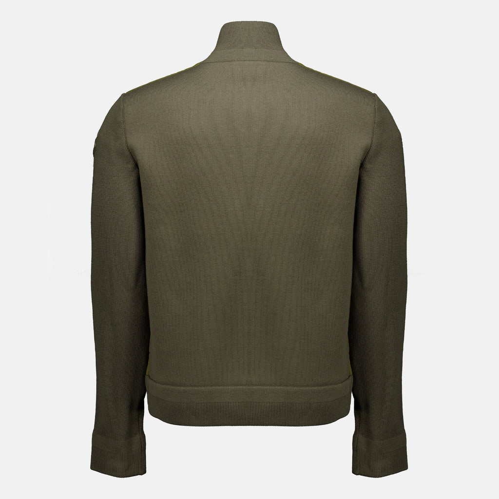 Cardigan in maglia trapuntata color kaki