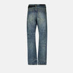Bild von zerrissenen blauen Straight Jeans von Sacai für Männer - Saison Herbst-Winter 2024 - Rückansicht