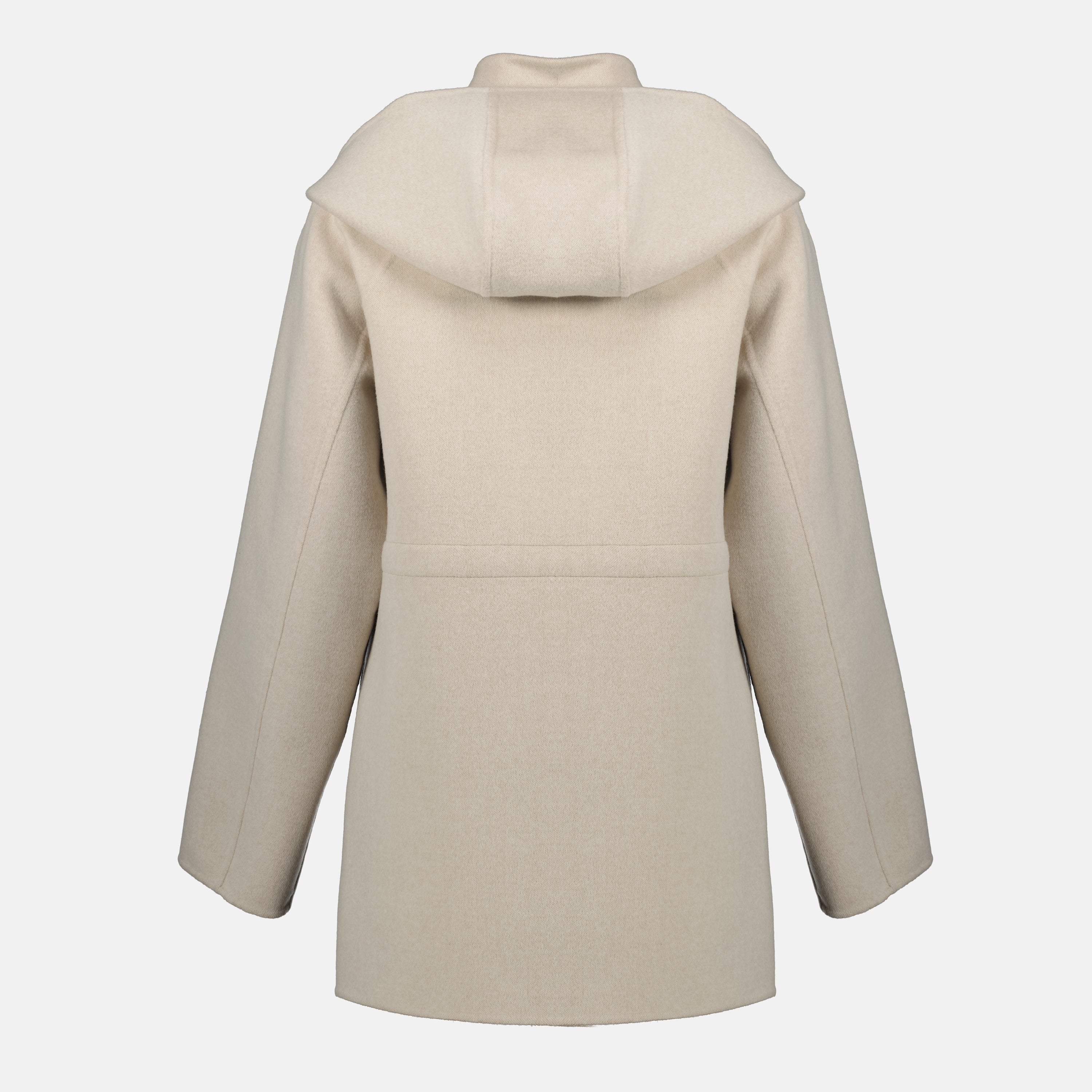 Fendi parka, greige wool parka, women's outerwear, removable hood, Autumn-Winter collection