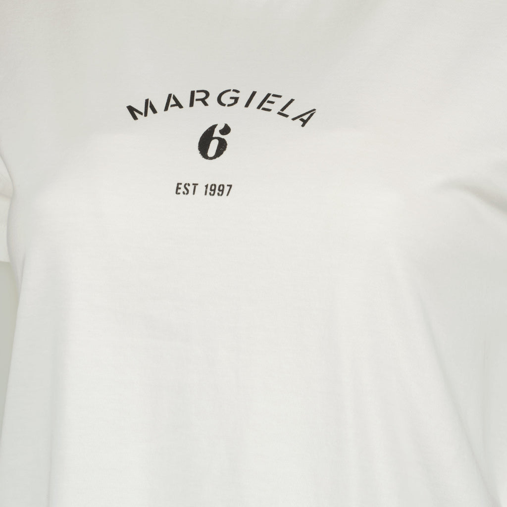 T-shirt Bianca Signature in Cotone