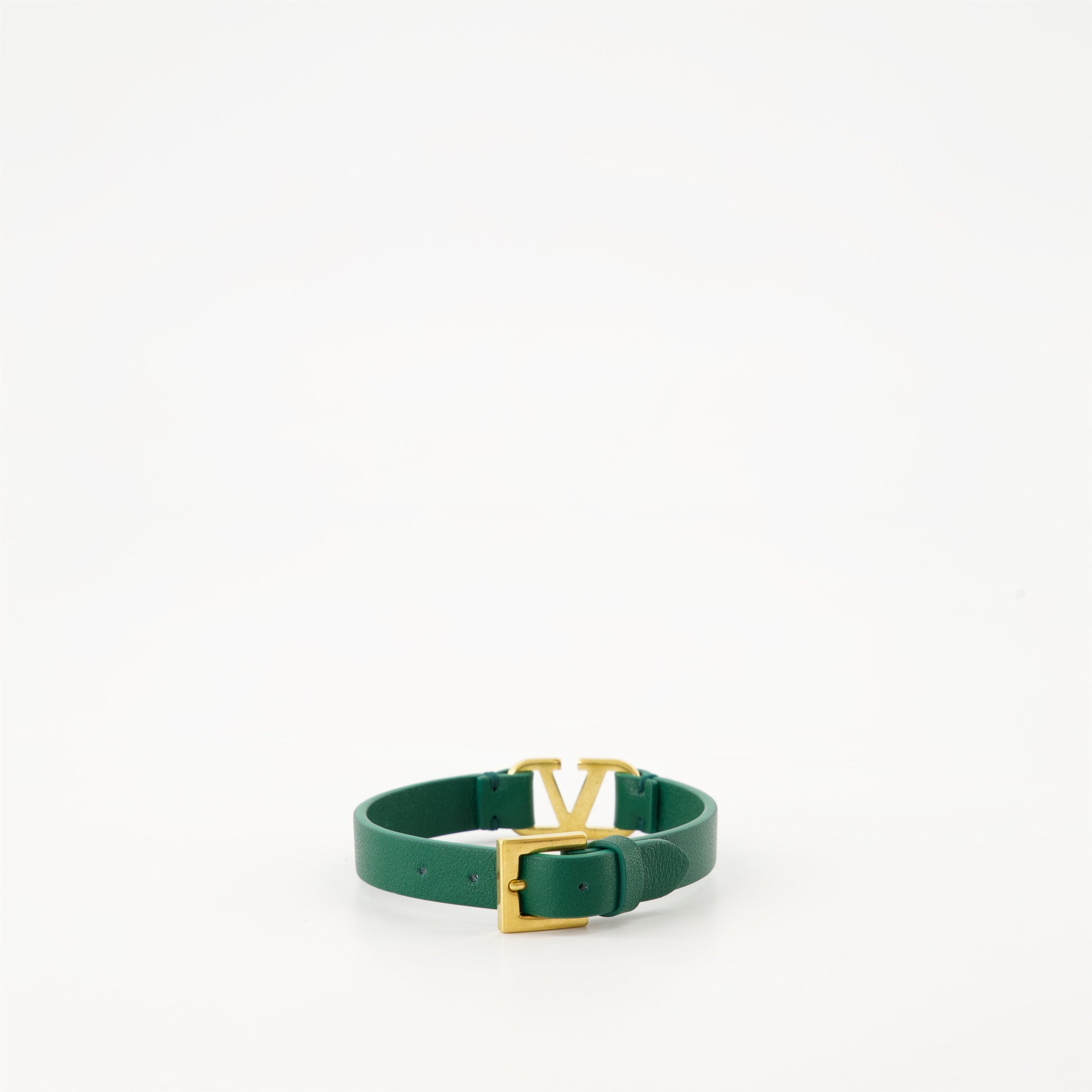 Green leather bracelet, Valentino Garavani, VLogo bracelet, luxury accessories, designer bracelet