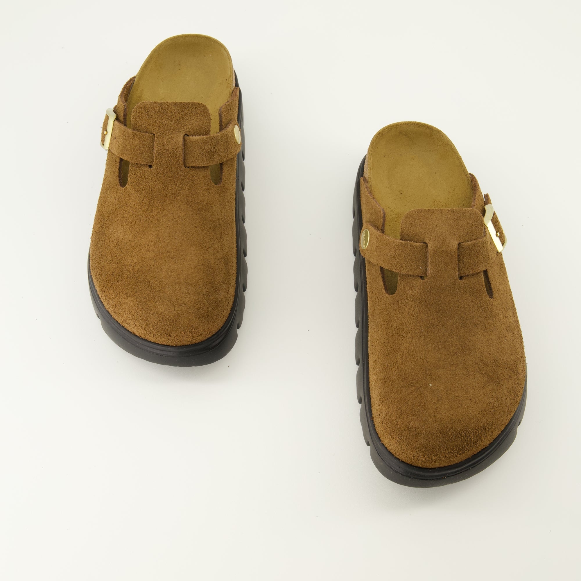 Boston Chunky Sandals, Birkenstock footwear, brown suede sandals, comfortable slip-on sandals, seasonal footwear