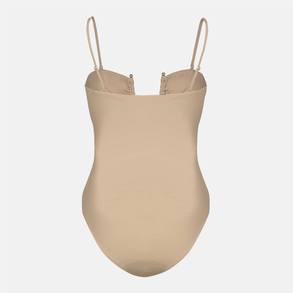 Imagem do fato de banho de uma peça franzido Arced de Christopher Esber para mulheres - Temporada Primavera-Verão 2026 - Vista Traseira