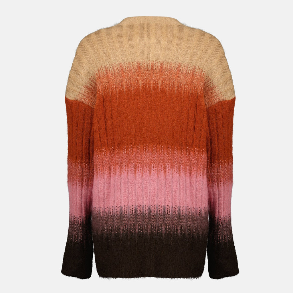Imagen de un cárdigan de mohair y lana multicolor de Fendi para mujeres - Temporada Otoño-Invierno 2025 - Vista trasera