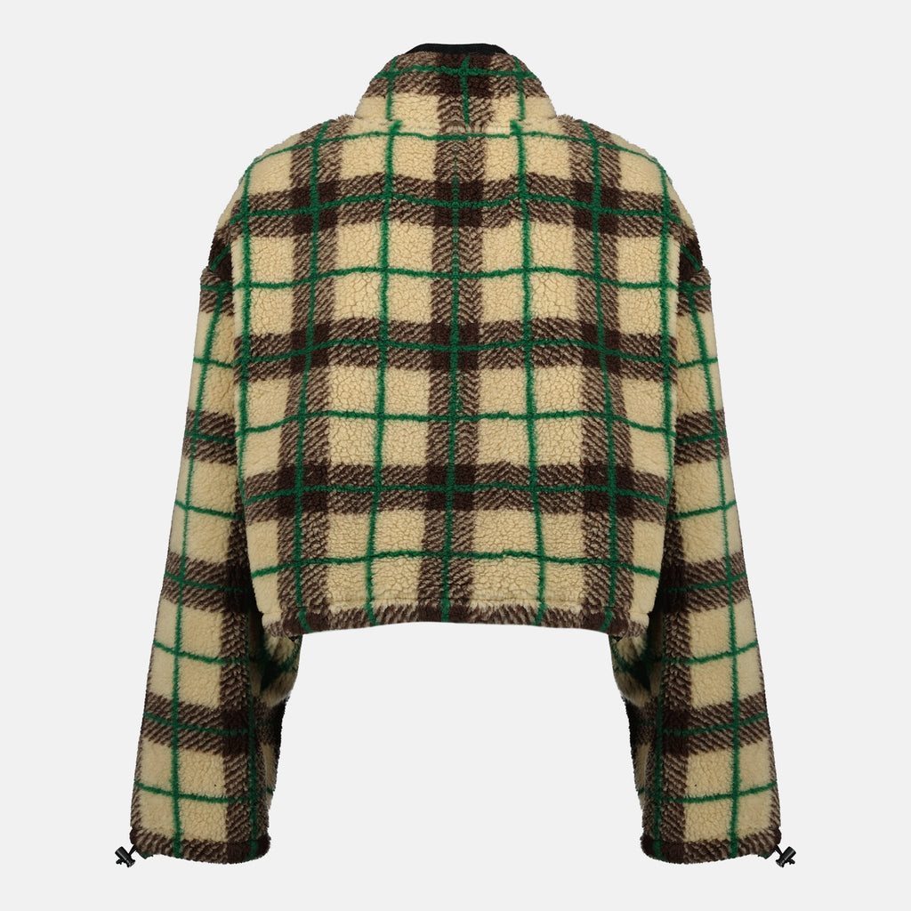 Chaqueta de Forro Polar a Cuadros Beige