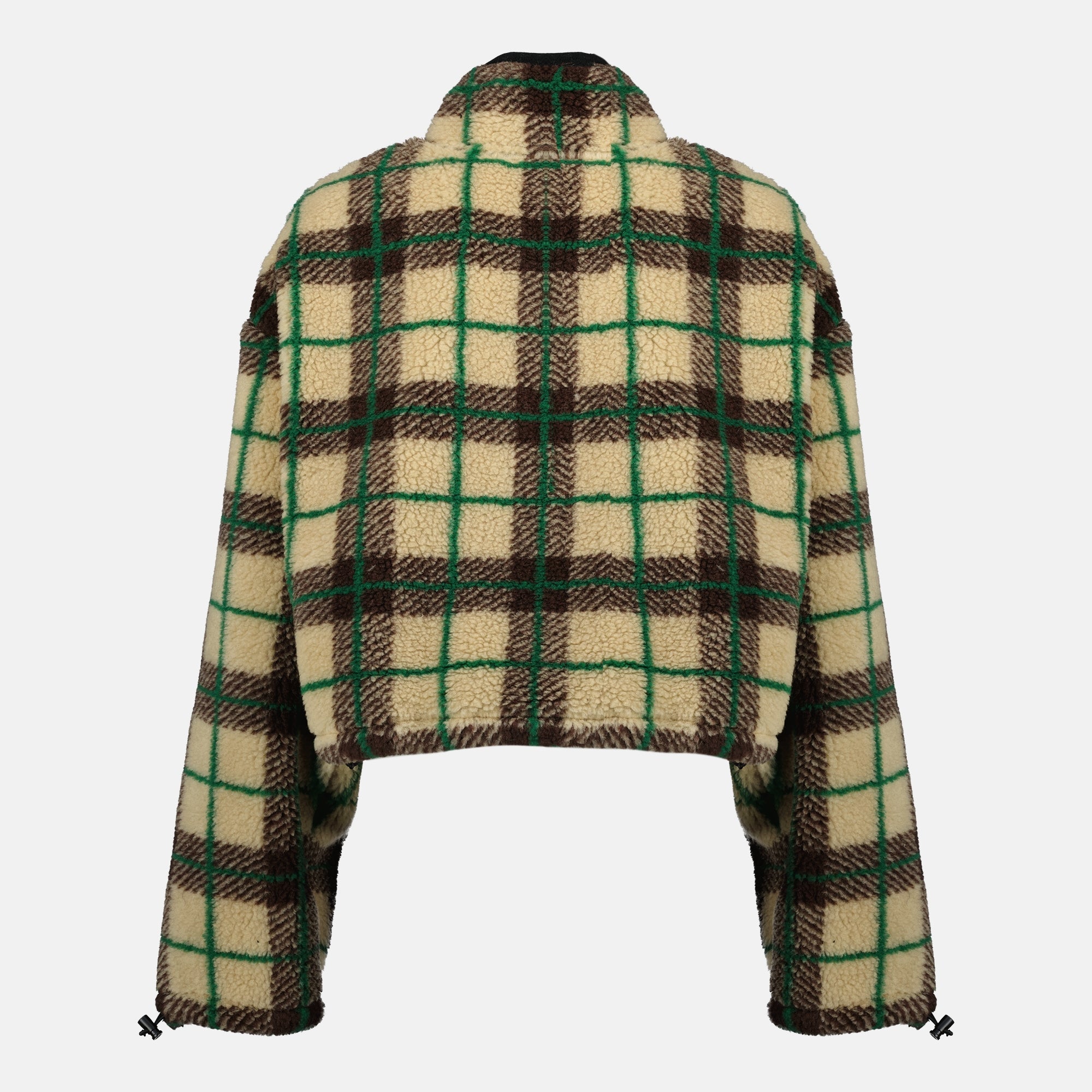 Chaqueta de Forro Polar a Cuadros Beige