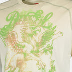 Image of Green Printed T-Shirt by Diesel for Men - Season Spring-Summer 2026 - Detail View 1