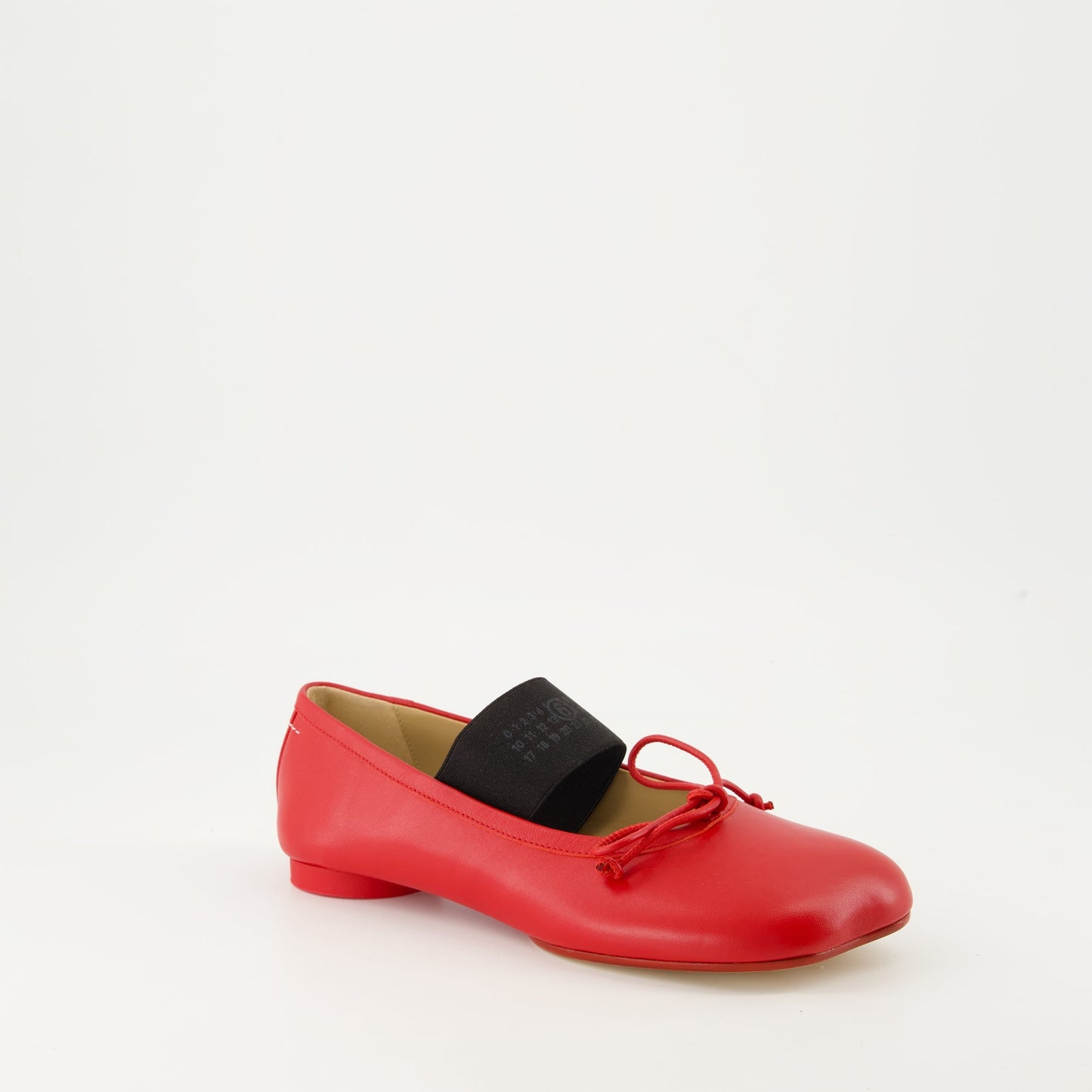 red leather ballet flats, MM6 Anatomic shoes, Autumn-Winter 2024 footwear, luxury flats, designer ballet flats