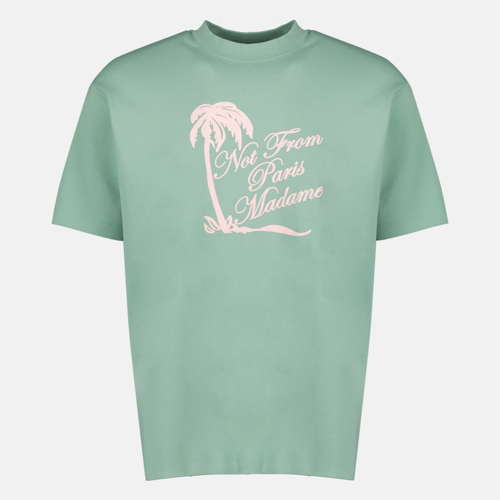 T-Shirt Verde Slogan Palmeira - Drôle de Monsieur