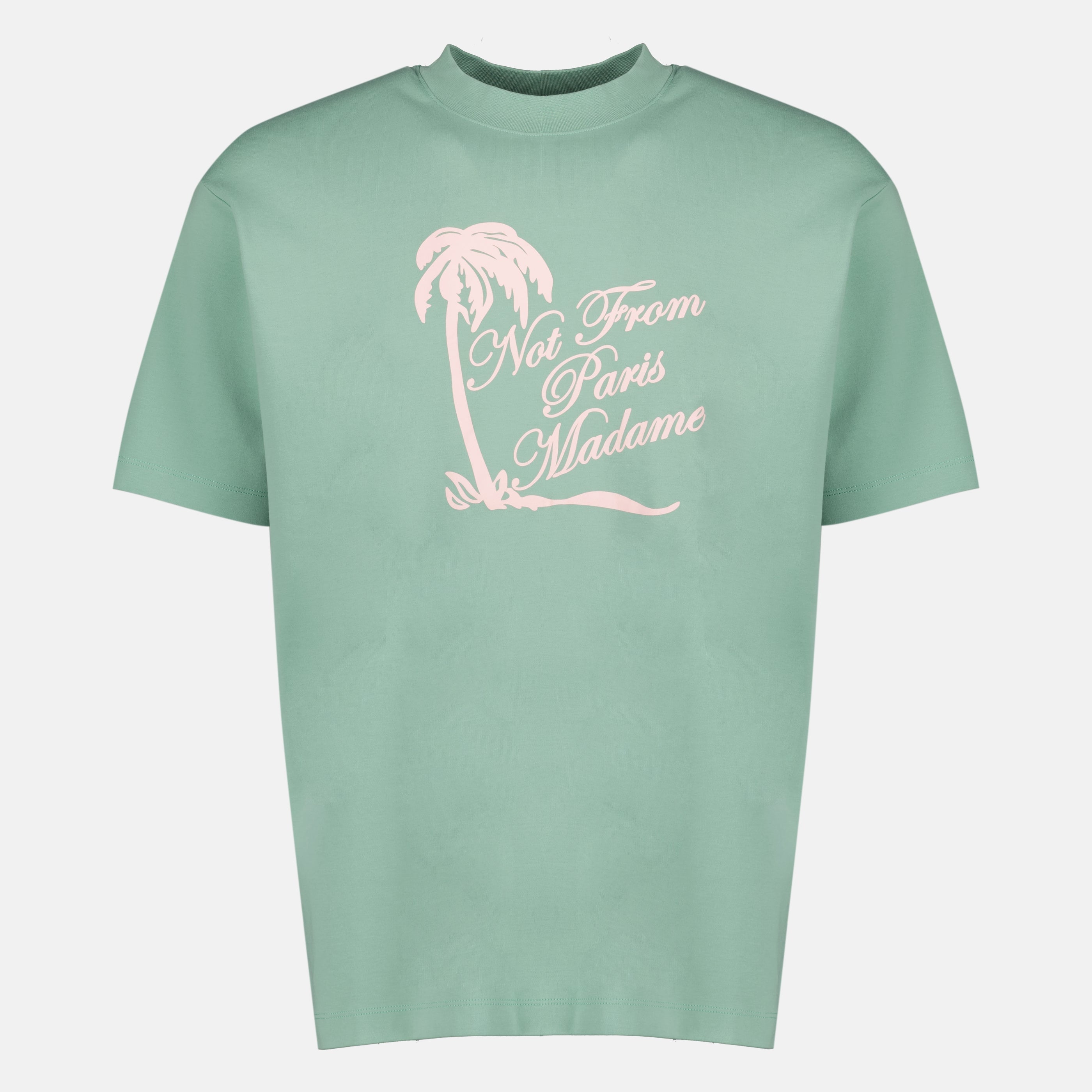 Green T-Shirt Palm Tree Slogan - Drôle de Monsieur