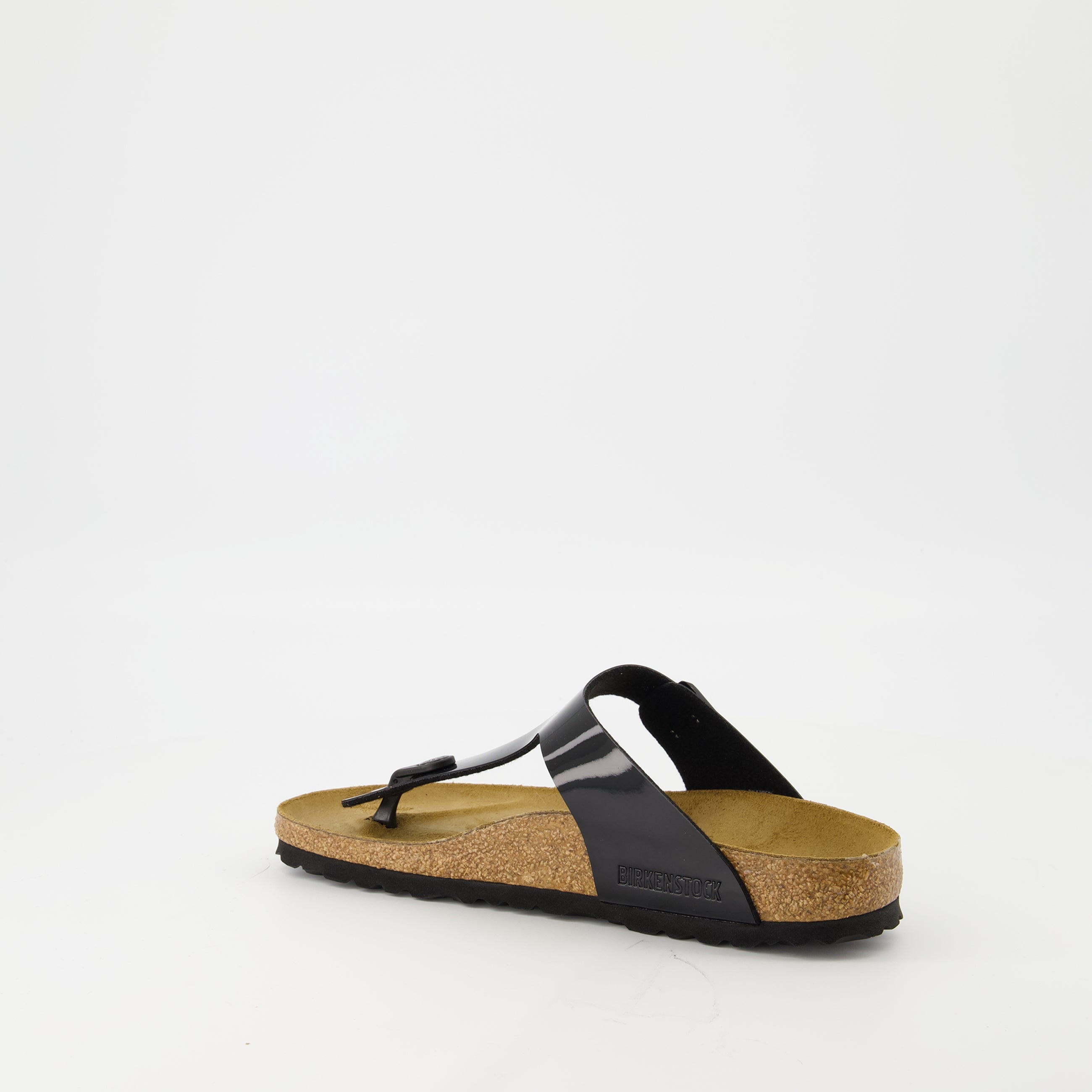 black flip-flops, patent leather sandals, comfortable footwear, adjustable fit sandals, lightweight flip-flops