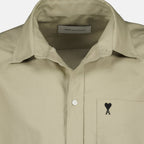 Bild des Boxy-Shirts Ami de Cœur Beige von Ami PARIS für Herren - Saison Frühling-Sommer 2026 - Detailansicht 1