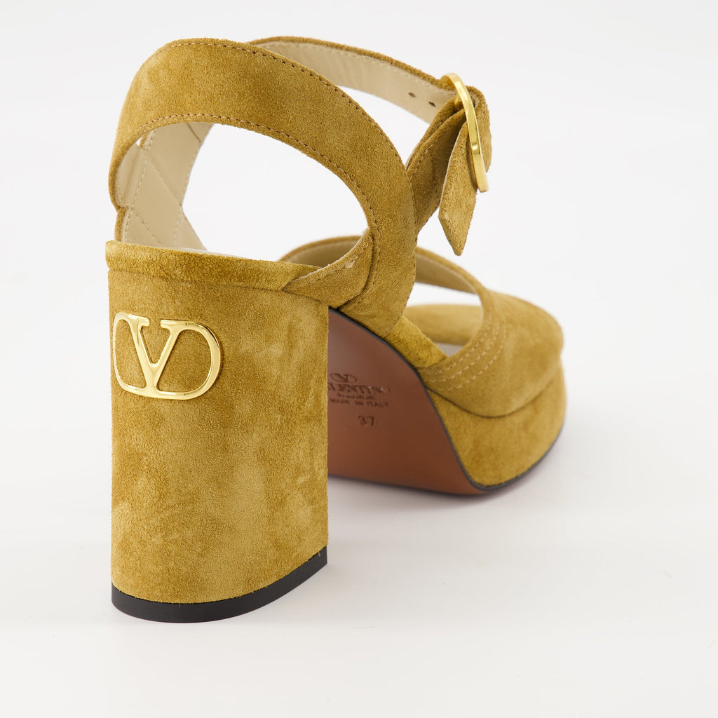 Fawcette sandals, Valentino shoes, brown heeled sandals, women's sandals, platform sandals