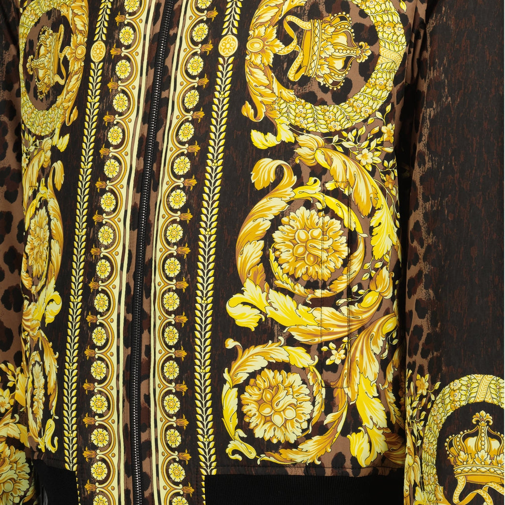 Reversible bomber jacket, leopard print jacket, men's casual outerwear, double-zip jacket, versatile men's fashion