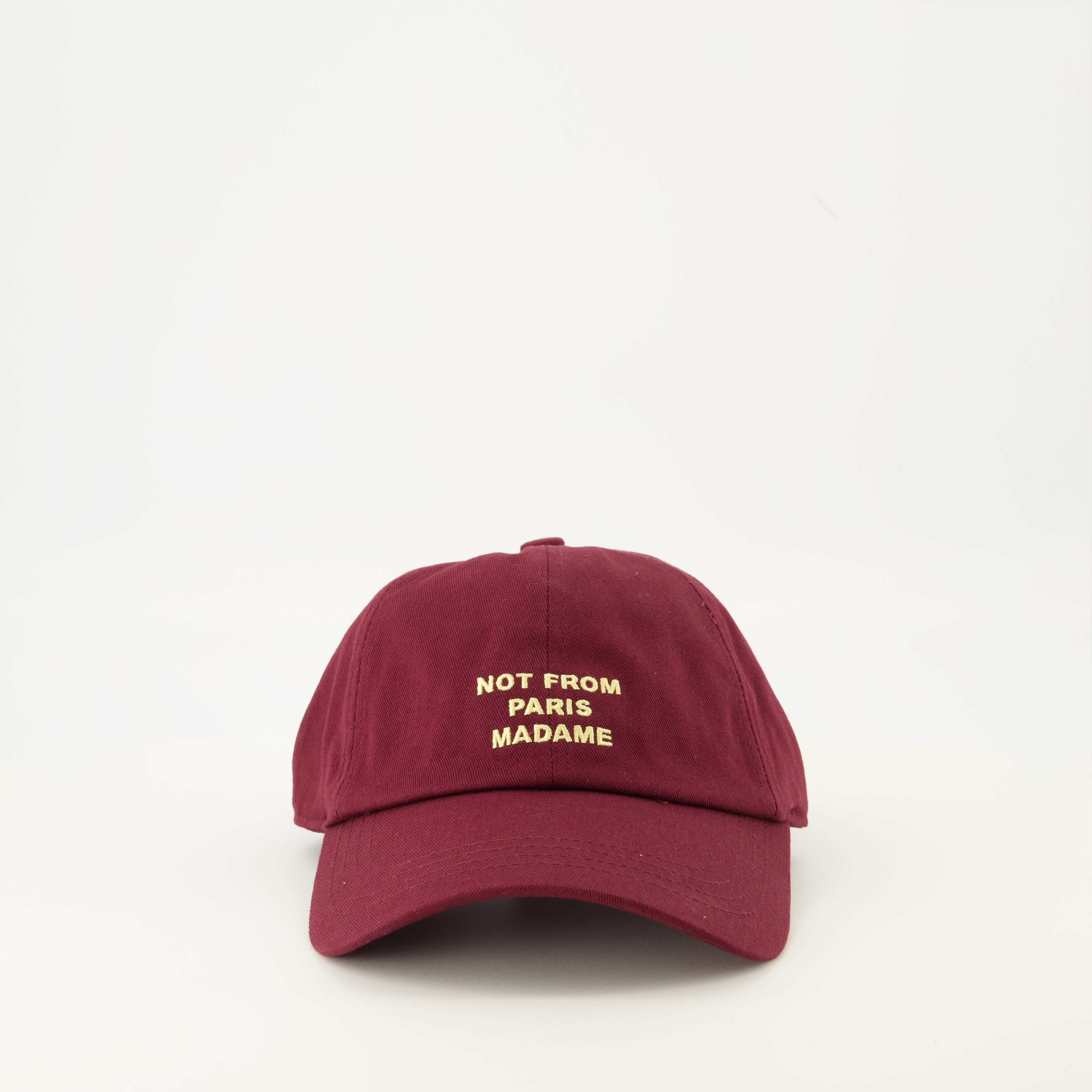 bordeaux cap, Drôle De Monsieur, embroidered cap, NOT FROM PARIS MADAME, adjustable strap