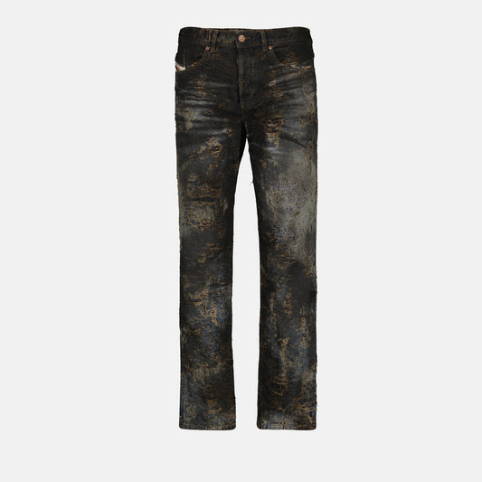 Distressed denim jeans, Gray jeans, Diesel Fall 2024, Fashion-forward denim, Luxury casual wear