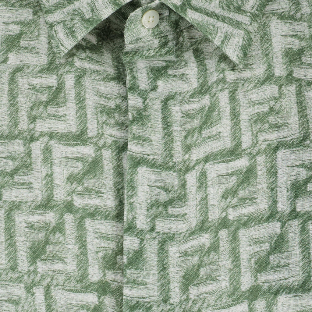 Green Linen Shirt, Luxury Men's Shirt, Spring-Summer 2024, FF Collection, Premium Quality Shirt