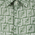 Green Linen Shirt, Luxury Men's Shirt, Spring-Summer 2024, FF Collection, Premium Quality Shirt