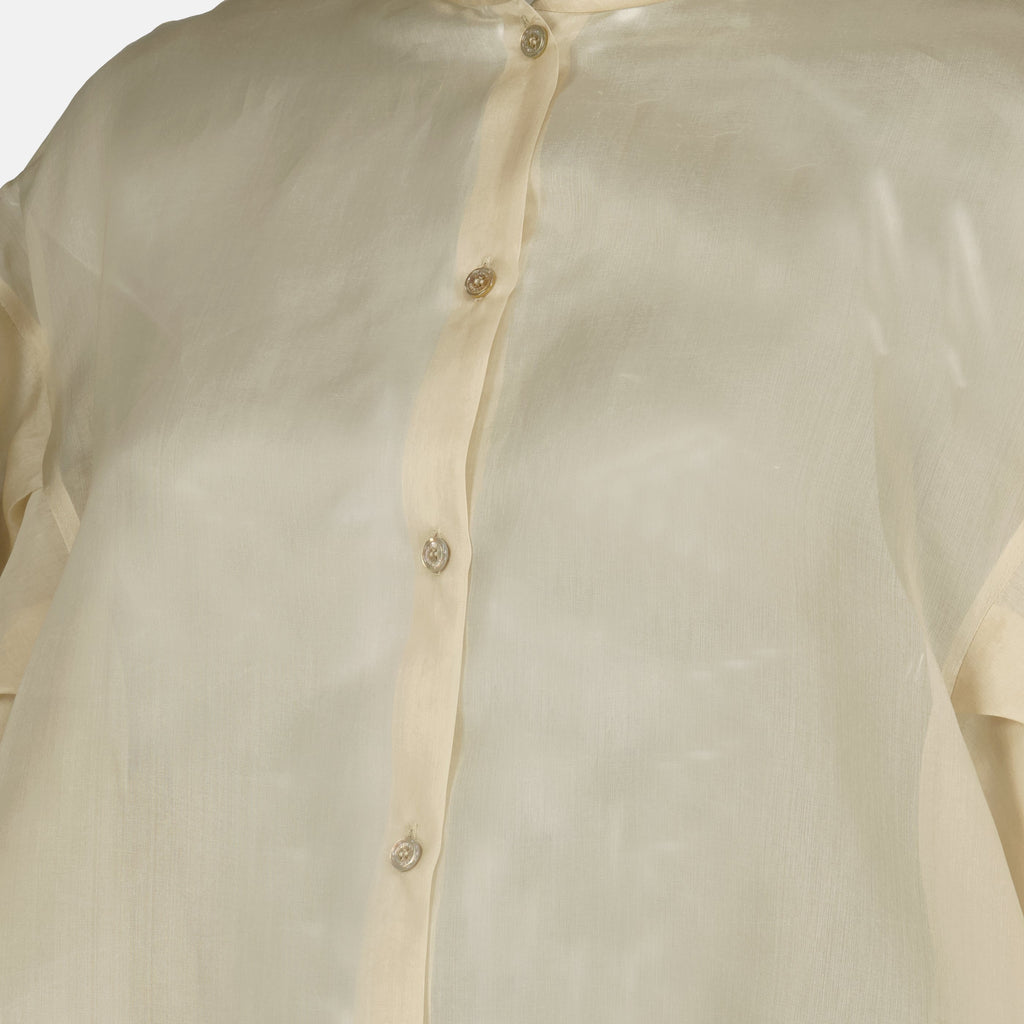 Beige Silk Organza Shirt