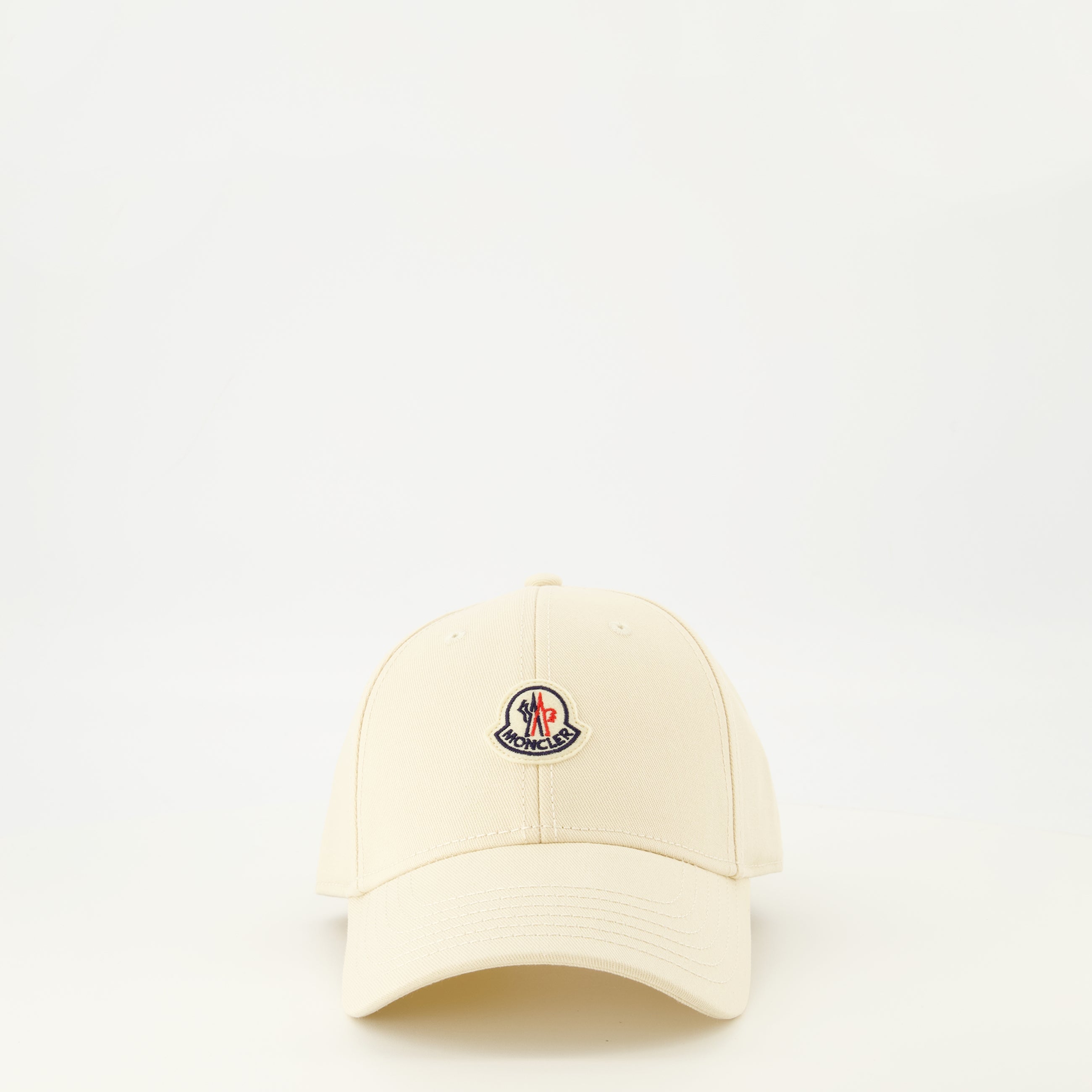 Image of Beige Logo Cap by Moncler for Women - Season Spring-Summer 2026 - Front View