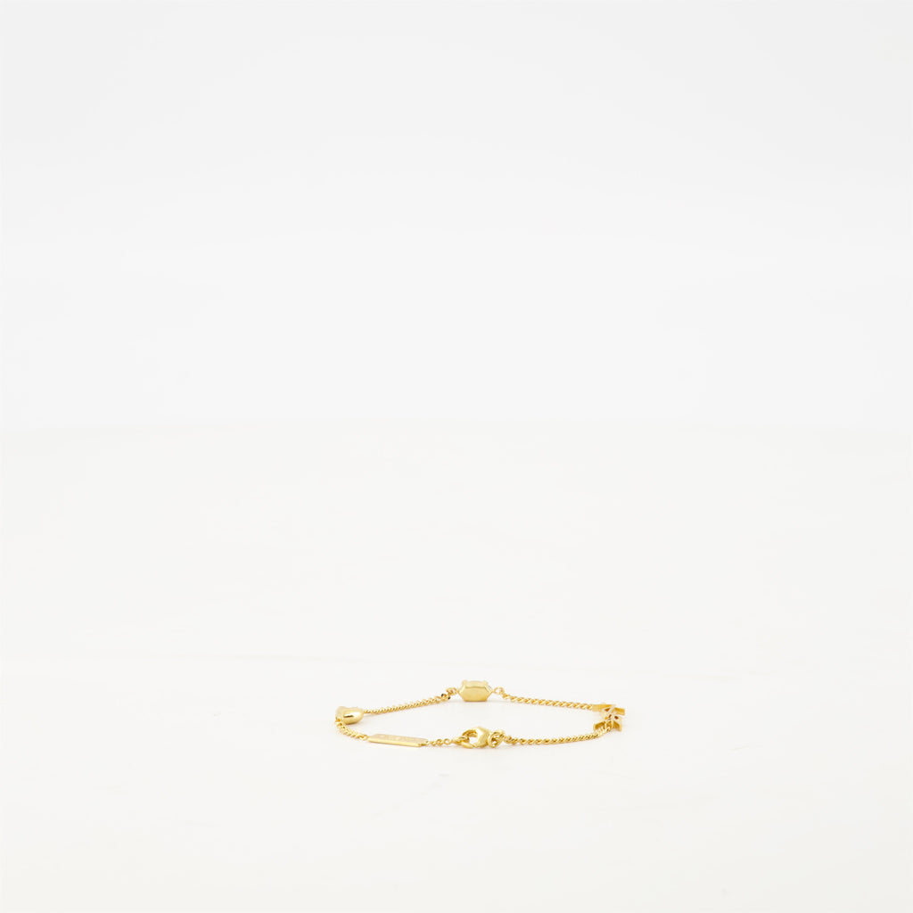 Cassandre bracelet, gold charms bracelet, elegant accessories, Saint Laurent bracelet, strass jewelry