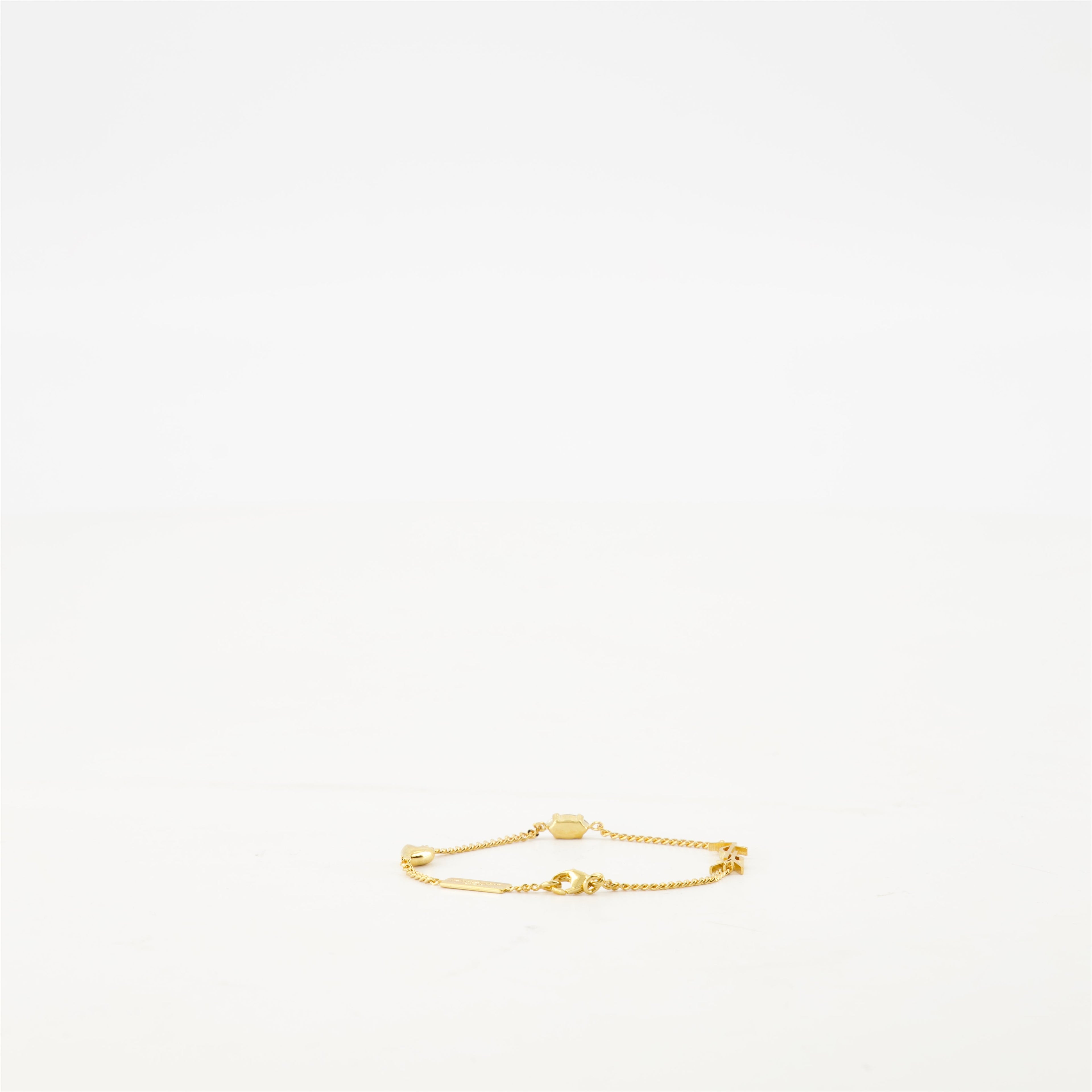 Cassandre bracelet, gold charms bracelet, elegant accessories, Saint Laurent bracelet, strass jewelry