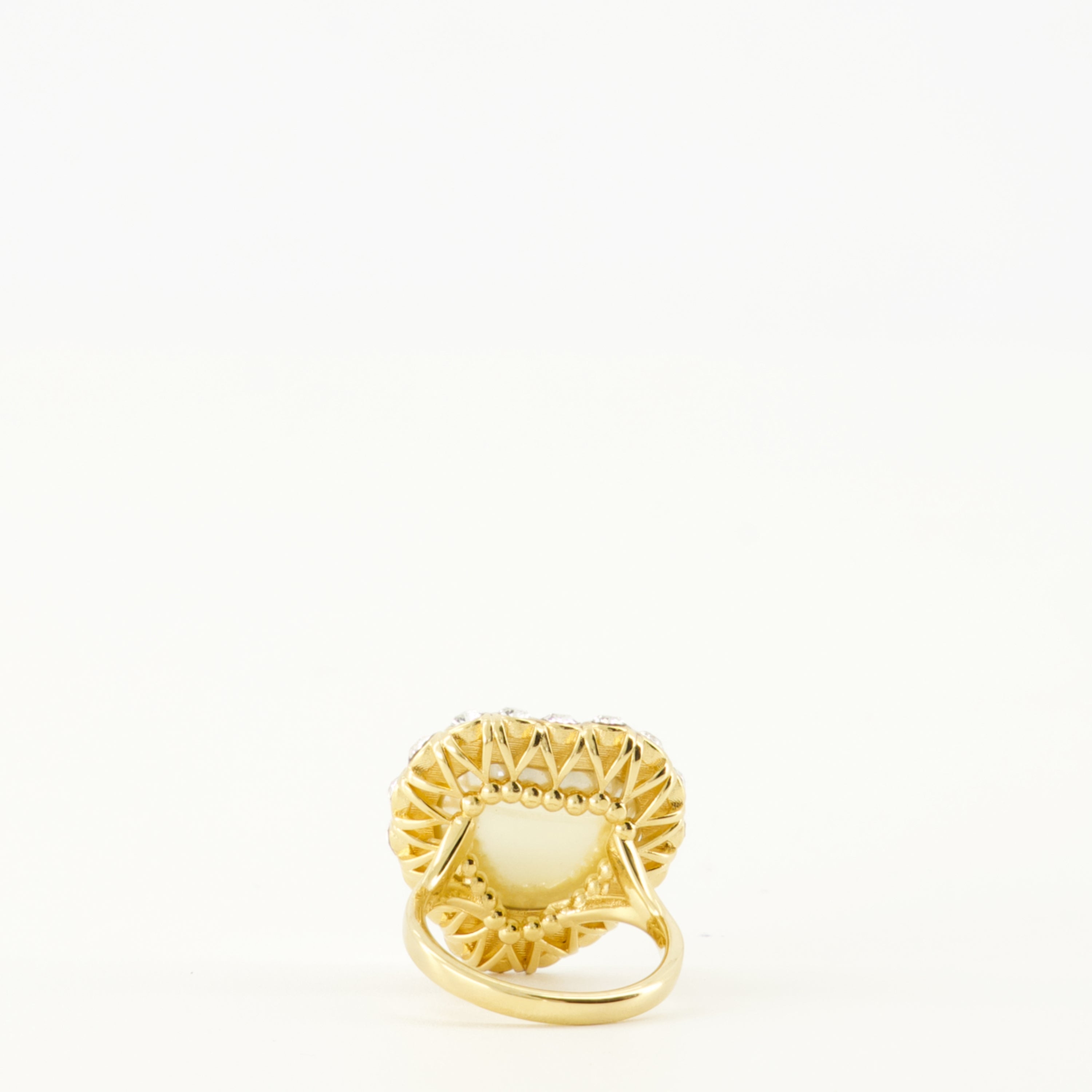 Image of Heart Ring with Swarovski® Crystals by Valentino Garavani for Women - Season Spring-Summer 2026 - Back View