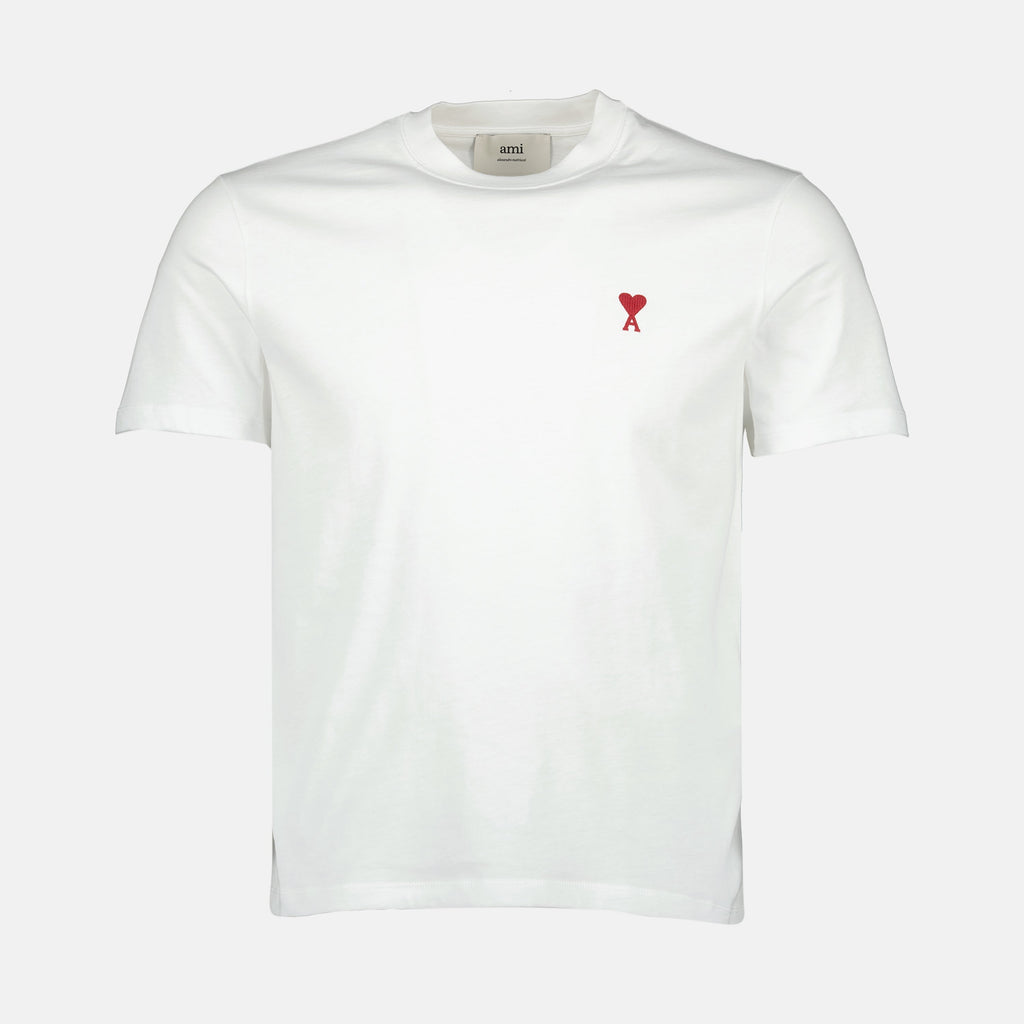 Ami de coeur T-shirt, white T-shirt, embroidered logo shirt, casual wear, unisex fashion