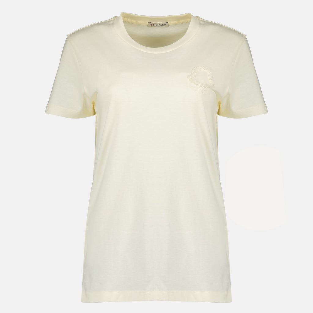 Baumwoll-T-Shirt mit besticktem Logo