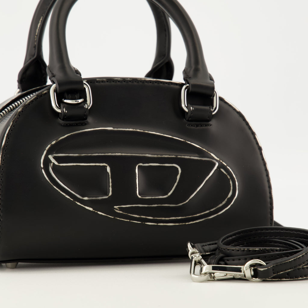 Diesel bag, 1DR Dome bag, nappa leather accessory, black leather bag, women's handbag