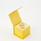 Fendi earrings, gold earrings, crystal earrings, designer jewelry, FF logo earrings