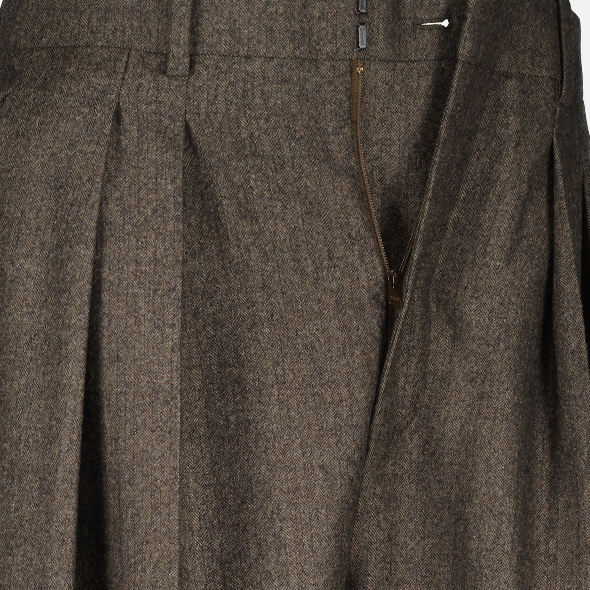 brown trousers, Saint Laurent, chevron pattern, wide fit trousers, Autumn-Winter 2025