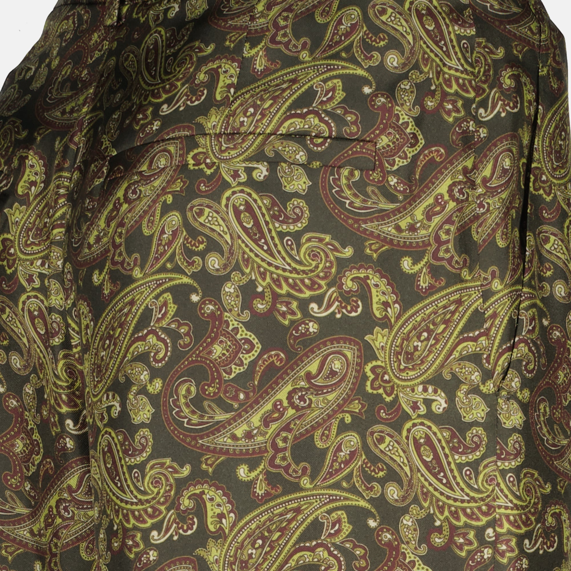 silk trousers, Saint Laurent, printed trousers, high-waisted pants, women's fashion